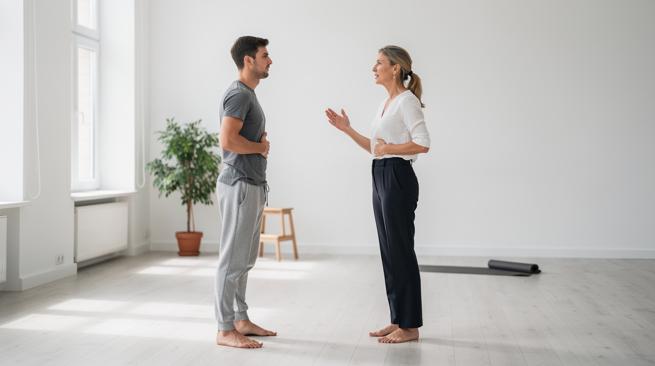 Voice and diction coaching session between two people